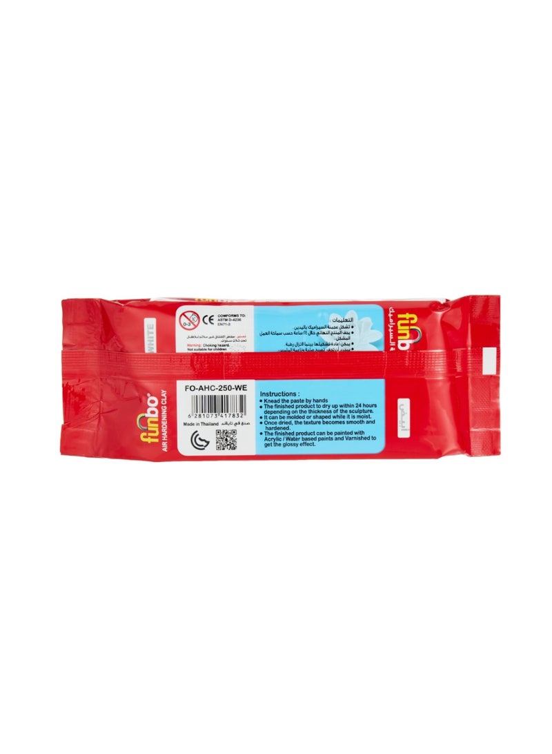 فانبو Funbo Air Hardening Clay Premium Modeling Paste for Arts & Crafts | White (250g) - Image 3
