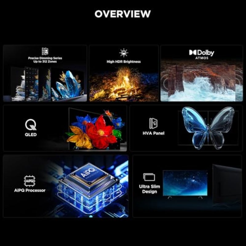 Smart TV for home entertainment, QD-Mini LED, vibrant colors, 4K HDR10+ with 144Hz refresh rate, ONKYO 2.1 Hi-Fi and Dolby Atmos audio, AI Mode and Game Master features - Image 3