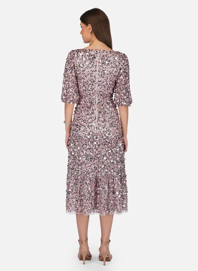 MISSTRANGE Hannah Multi Sequins Dress - Image 3