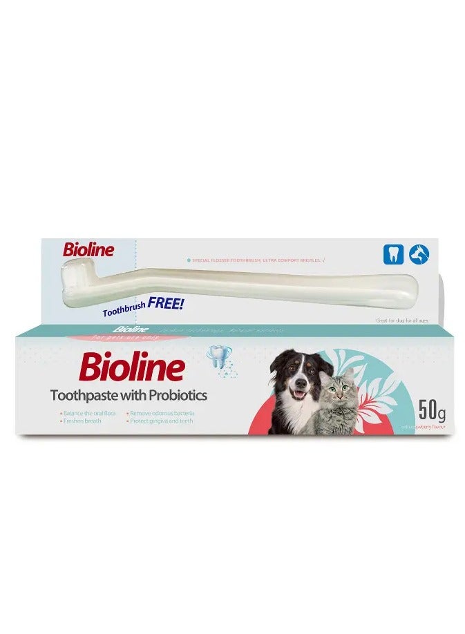 BIOLINE TOOTHPASTE WITH PROBIOTICS(BALANCE THE ORAL FLORA, FRESHEN BREATH, REMOVE ODOROUS BACTERIA, PROTECT GINGIVA AND TEETH)