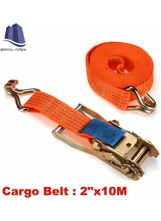 Royal Apex Royal Apex Heavy Duty Cargo Lashings Straps Ratchet & Fastening Tape Tie Down Hook (2â€x10 Metre)  - Image 2