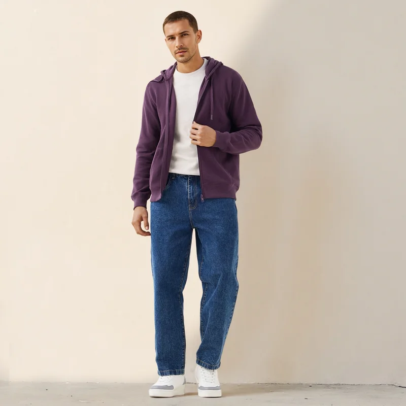 Splash FAV Men Regular Fit Waffle Textured Cotton Blend Hoodie