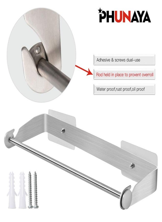 PHUNAYA Under Cabinet Paper Towel Holder Wall Mount for Home Kitchen,Stainless Steel for Large Rolls-Brushed Nickel - Image 2
