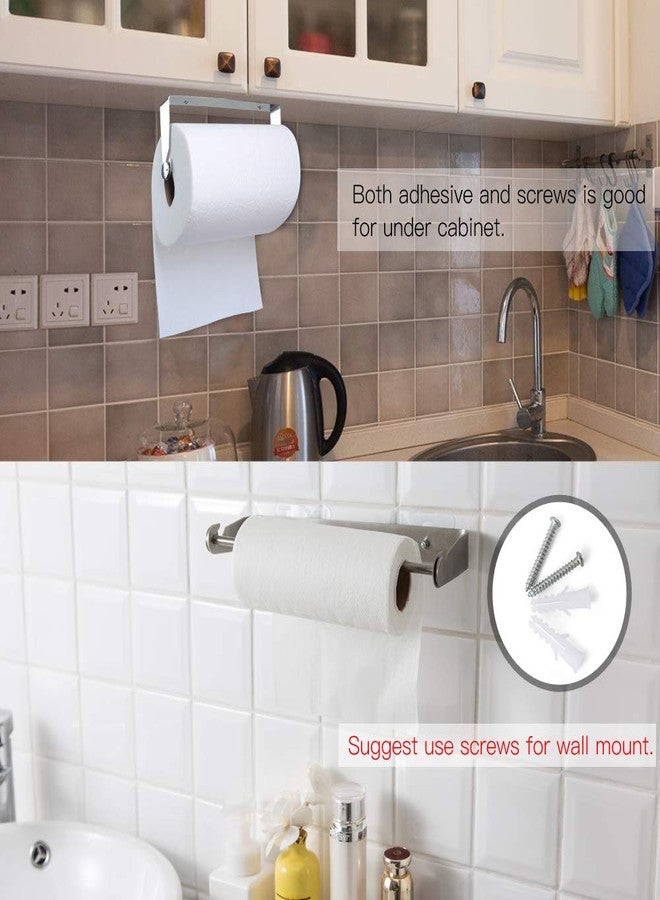 PHUNAYA Under Cabinet Paper Towel Holder Wall Mount for Home Kitchen,Stainless Steel for Large Rolls-Brushed Nickel - Image 5