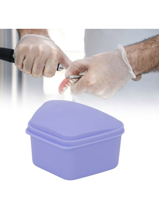 Brrnoo Trapezoid Retainer Case, 3 Pack Mouth Guard Cases, Retainer Case Denture Box Denture Storage Boxes, Travel Portable Box for Home Office Purple - Image 4