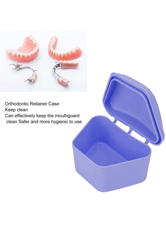 Brrnoo Trapezoid Retainer Case, 3 Pack Mouth Guard Cases, Retainer Case Denture Box Denture Storage Boxes, Travel Portable Box for Home Office Purple - Image 2