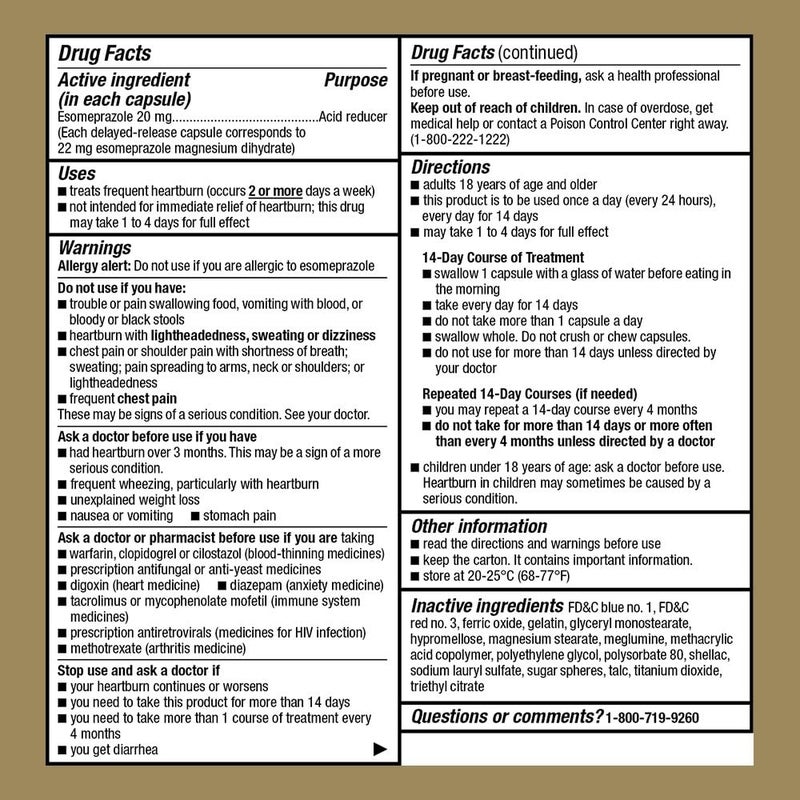 GOODSENSE Esomeprazole Magnesium Delayed Release Capsules 20 mg Proton Pump Inhibitor PPI for 24 Hour Frequent Heartburn Treatment 42 Count - Image 4