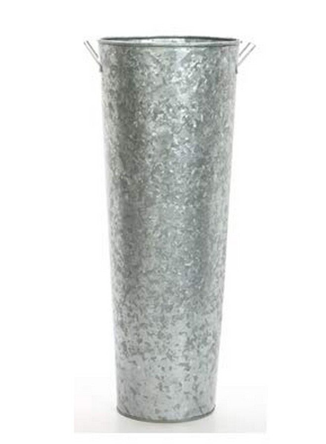 Hosley 15 Inch High Galvanized French Bucket With Handles Ideal For Party Wedding Country Picnic Caddy Tableware Floral Pots Votive Candle Gardens W1 - Image 1