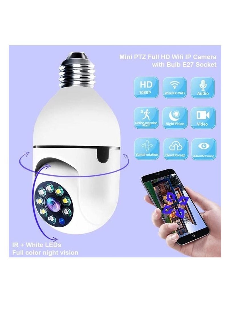 Generic - 2Pcs Light Bulb Security Camera 2.4GHz & 5G WiFi Outdoor, 1080P E27 Light Socket Security Camera, Indoor 360° Home Security Cameras, Full Color Day and Night, Smart Motion Detection - Image 1