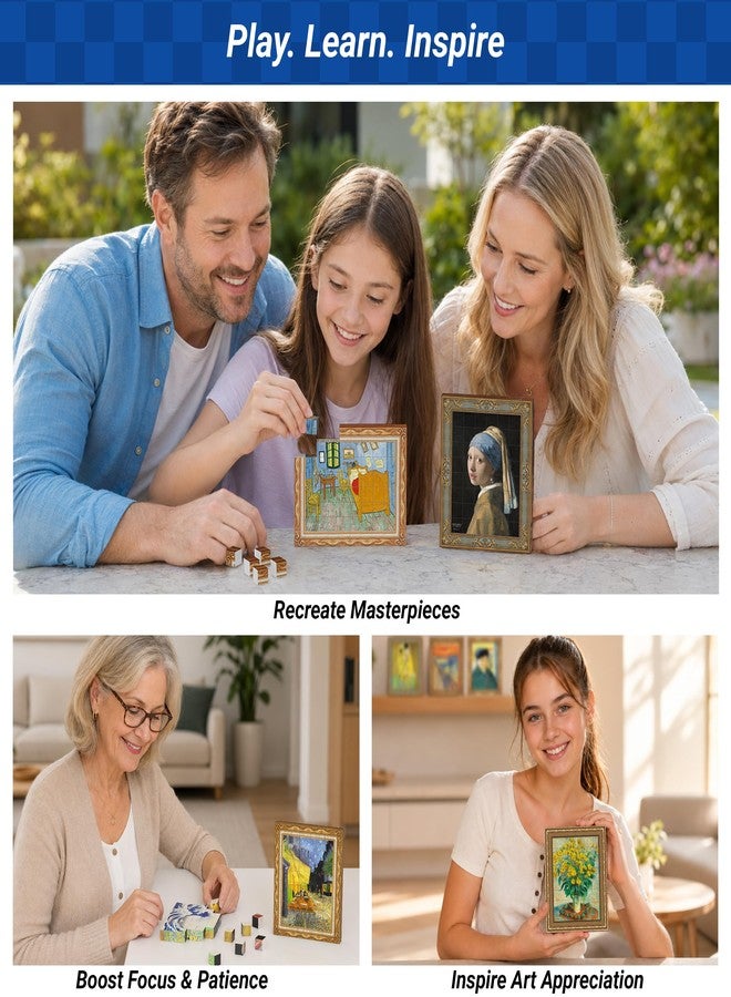 TOSY Picture Cube Floral Masterpieces: 6-in-1 Magnetic Picture Puzzle, 80 Blocks, 488 Faces/Magnets, 0.6in, B043, Seamless UV Art, Display-Ready Frame, Collectible, STEM/STEAM Gift for Kids & Adults - Image 2