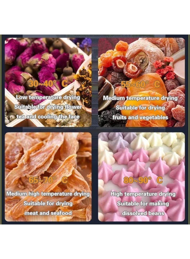 WALALLA Food Dehydrator Machine with 8 Stainless Steel Trays, 400W Electric Food Dryer with 1–12 Hour Timer, 30–90°C Temperature Control and Glass Viewing Door for Fruit, Vegetables, Herbs, Meat and Dog Treats - Image 5