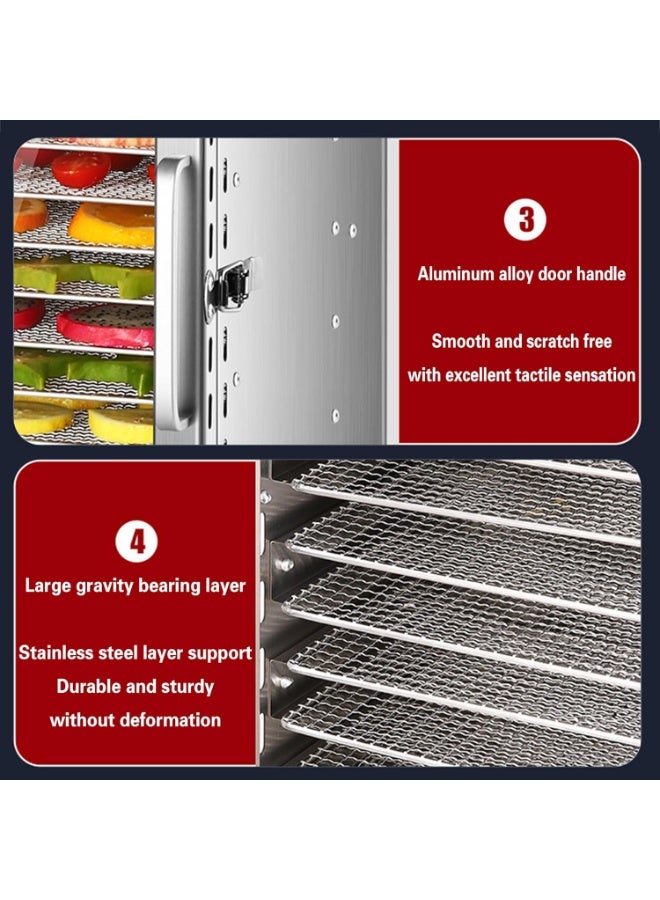 WALALLA Food Dehydrator Machine with 8 Stainless Steel Trays, 400W Electric Food Dryer with 1–12 Hour Timer, 30–90°C Temperature Control and Glass Viewing Door for Fruit, Vegetables, Herbs, Meat and Dog Treats - Image 4