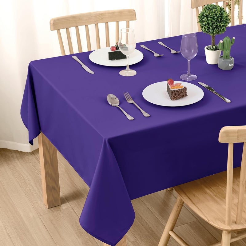 DWCN Purple Outdoor Tablecloth Weatherproof 140 x 220 cm Stain Protection Washable Water-Repellent Table Linen Wipe Clean Waterproof Tablecloth for Dining Room, Garden, Party, Weddings or Household - Image 1