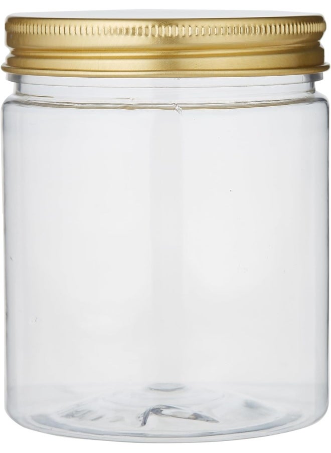 ALSAQER Alsaqer Round Pet Bottles and Jars with Gold Lid 4-Piece, 250 ml Capacity  - Image 3