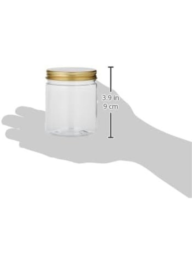 ALSAQER Alsaqer Round Pet Bottles and Jars with Gold Lid 4-Piece, 250 ml Capacity  - Image 4