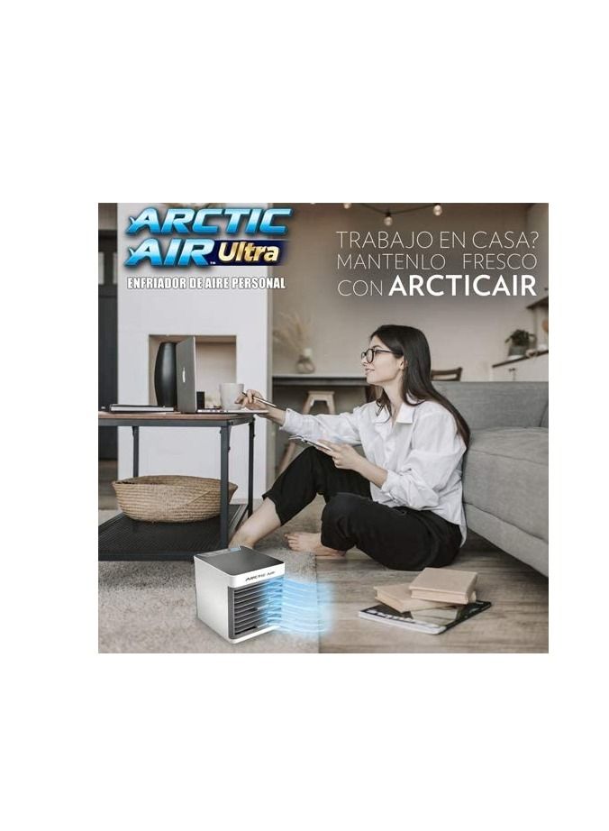 ARCTIC AIR Portable Arctic Air Ultra Mini Conditioner USB Portable 3in1 Humidifier And Purifier Cooler For Personal Space Blue and White - Image 1