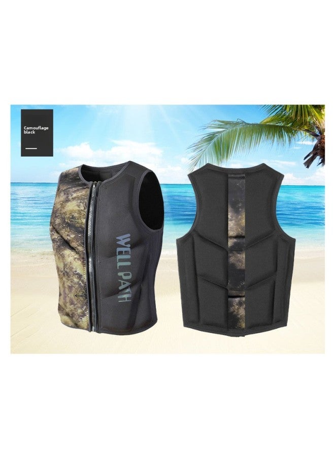 Loquat Vipas Thin Life Jacket Swimsuit Suit Women's Swim Trunks Three Speed Dry Surfing Diving Buoyancy Swimsuit Vest-Color:Camouflage 2005 Life Jacket (single Piece)- - Image 1