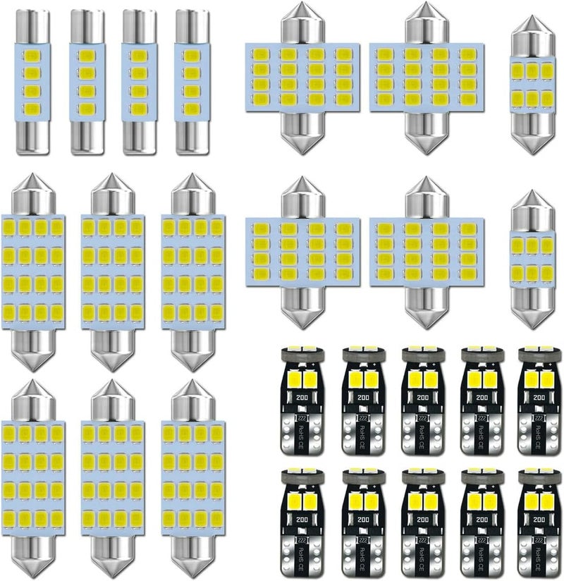 EBAIFUN 26-Pack 6000K White 12V LED Bulb Kit for Car and Truck Interior Lighting - Image 1