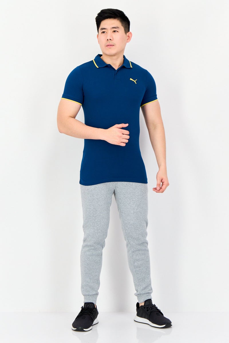 PUMA قميص بولو قصير الأكمام للرجال بتصميم نحيف، أزرق داكن - Image 3