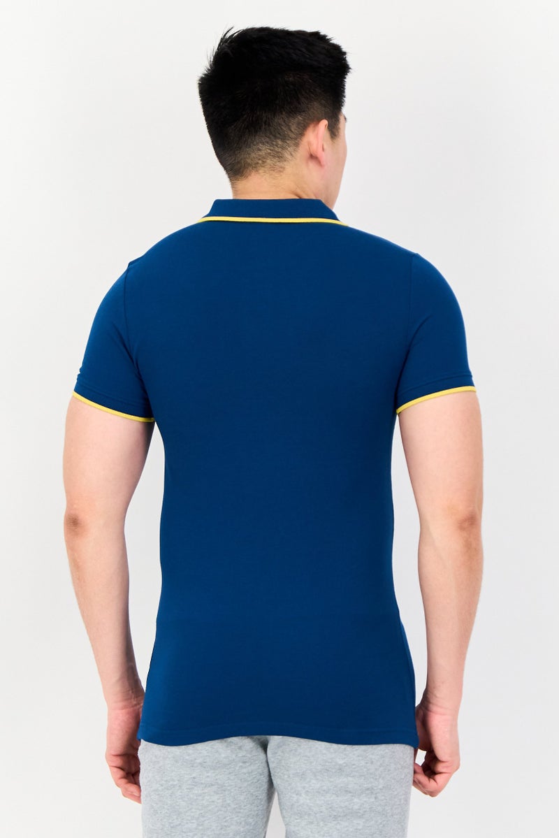 PUMA قميص بولو قصير الأكمام للرجال بتصميم نحيف، أزرق داكن - Image 4