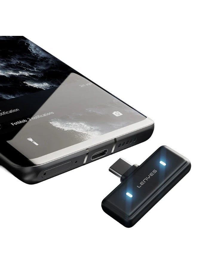 Lenyes LM205 2-in-1 Wireless Lavalier Microphone, AI Noise Cancellation, Dual Mics, Type-C & Lightning Compatible - Image 5