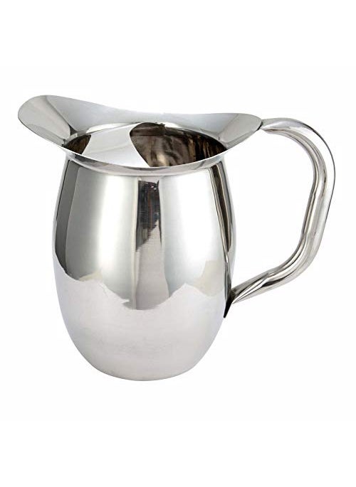 Winco Winco WPB2C Deluxe Bell Pitcher with Ice Catcher 2Quart Stainless Steel Medium 