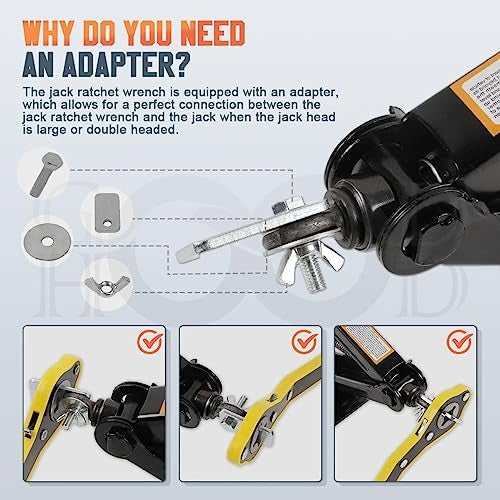 GoodHood Original Universal Car Jack Ratchet Wrench|360 forward and reverse knob Labor-Saving design|Scissor Jack Lift Speed Handle Tool|Jack Lug Handle Tool|Tire Wheel Jack Wrench - Image 5
