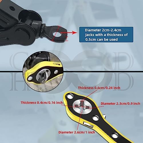 GoodHood Original Universal Car Jack Ratchet Wrench|360 forward and reverse knob Labor-Saving design|Scissor Jack Lift Speed Handle Tool|Jack Lug Handle Tool|Tire Wheel Jack Wrench - Image 3