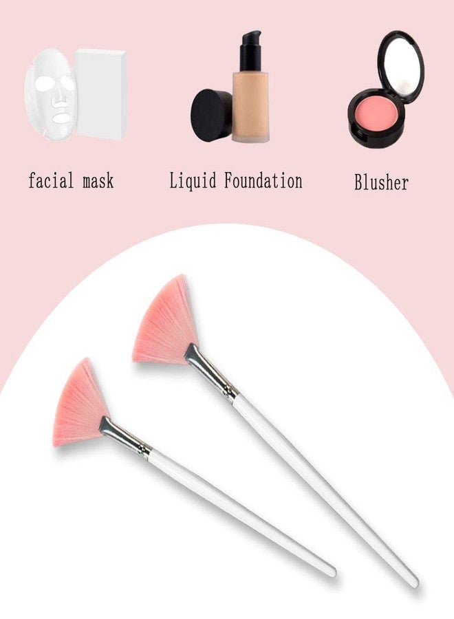 LOOKSEVEN 4 Pack Fan Brushes Fan Mask Brush Set, Facial Mask Brush Mask Applicator Brush for Peel Mask Makeup Tool (4 Colors) - Image 5