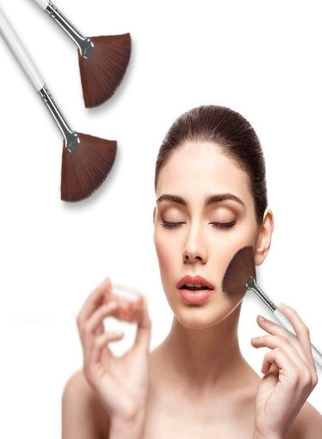 LOOKSEVEN 4 Pack Fan Brushes Fan Mask Brush Set, Facial Mask Brush Mask Applicator Brush for Peel Mask Makeup Tool (4 Colors) - Image 4