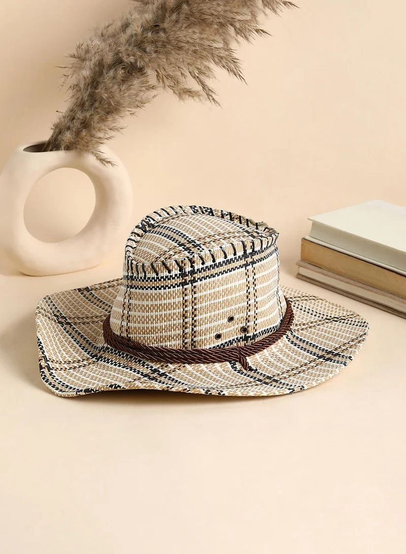 صوص هاوت قبعة كاوبوي كاروهات بيج