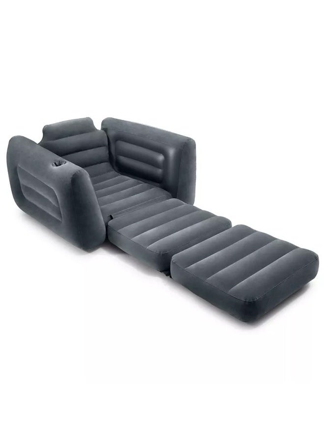 Generic - 2-in-1 inflatable and deflatable chair and bed with cup holder, 109x218x66cm - Image 1