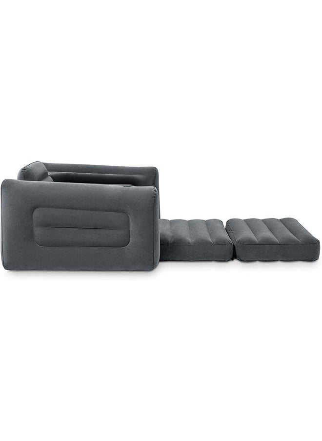 Generic - 2-in-1 inflatable and deflatable chair and bed with cup holder, 109x218x66cm - Image 1