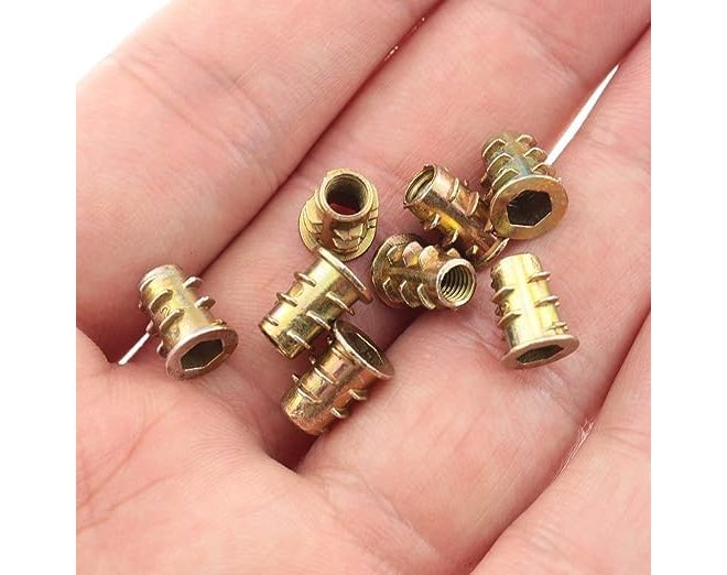 TheMujtaba (M6 X 10mm) D-nut, Wood Insert Nut, Zinc Plated, Socket Hex Drive Head, Furniture Nut, Furniture Nut Cabinet Connecting Screw, Matric Thread (10) - Image 2