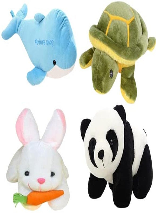 Future Shop Combo of Elegant Soft Toys for Kids, Dolphin, Rabbit, Panda, or Turtle Stuffed Plush Toys, Ideal for Cuddling, Playtime, and Gift Giving - Multicolor - Image 1