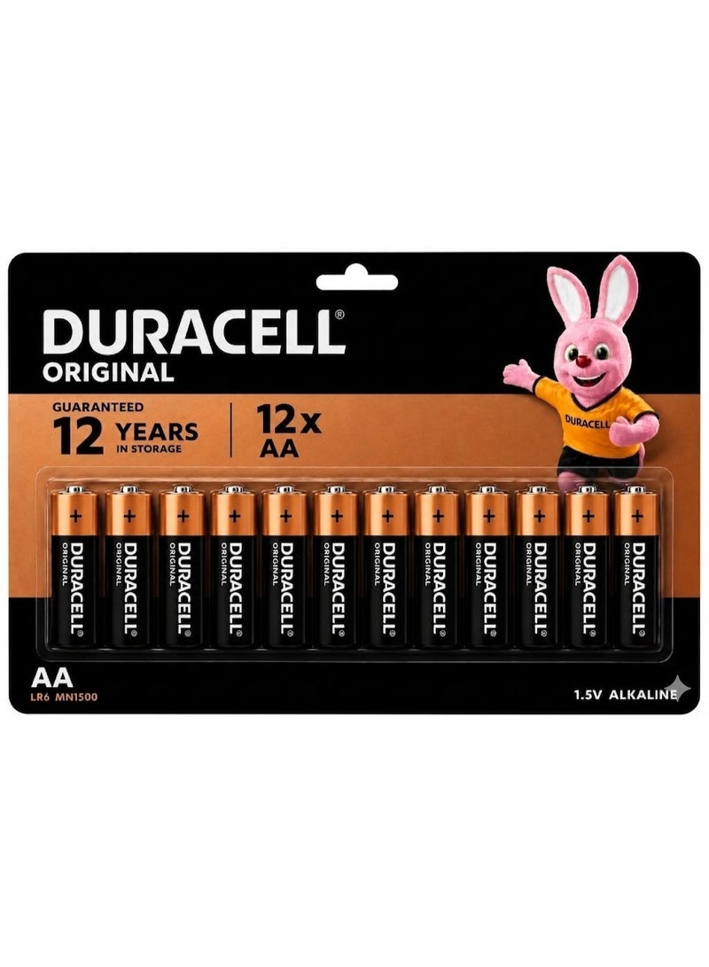 Duracell 12 Pcs Duracell AA Alkaline Batteries, 1.5V, MN1500 LR6, Long-lasting power, Leak-proof design, Safe for Devices - Image 2