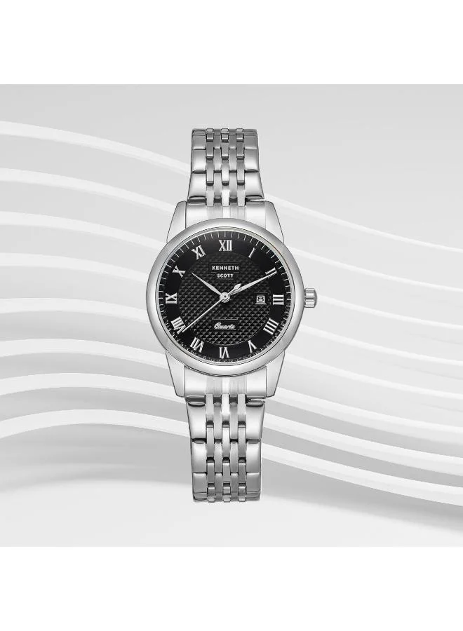 KENNETH SCOTT Women's Stainless Steel Analog Watch K23530-SBSB - 32x40 mm
