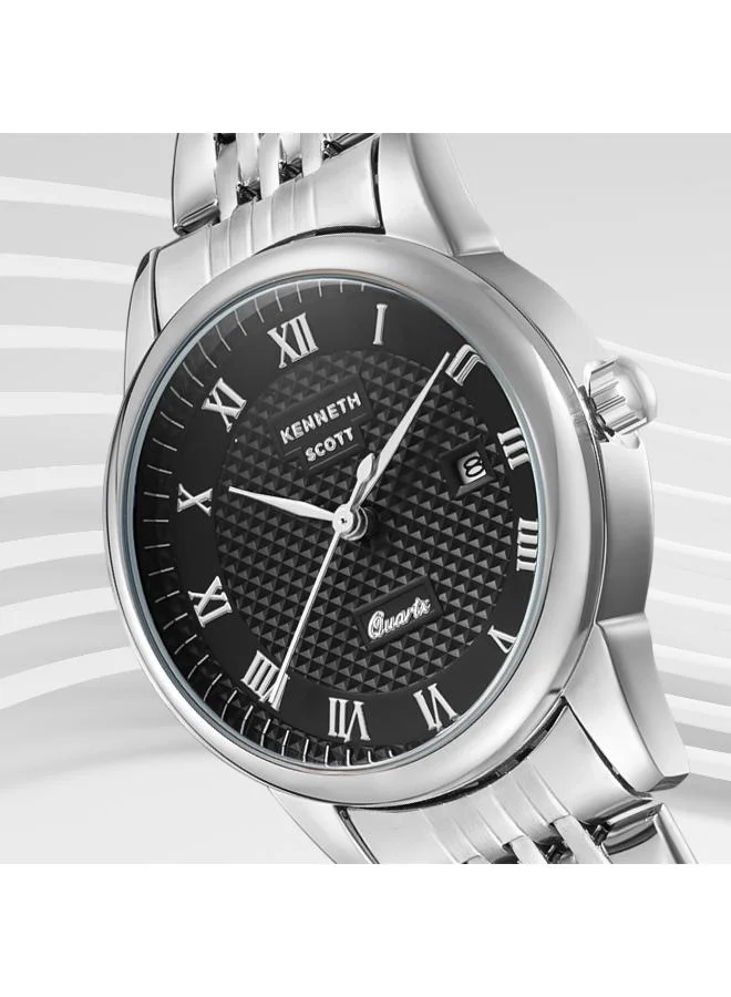 Kenneth Scott Black Women's Stainless Steel Analog Watch K23530-SBSB - 32x40 mm for Women | Best Price UAE