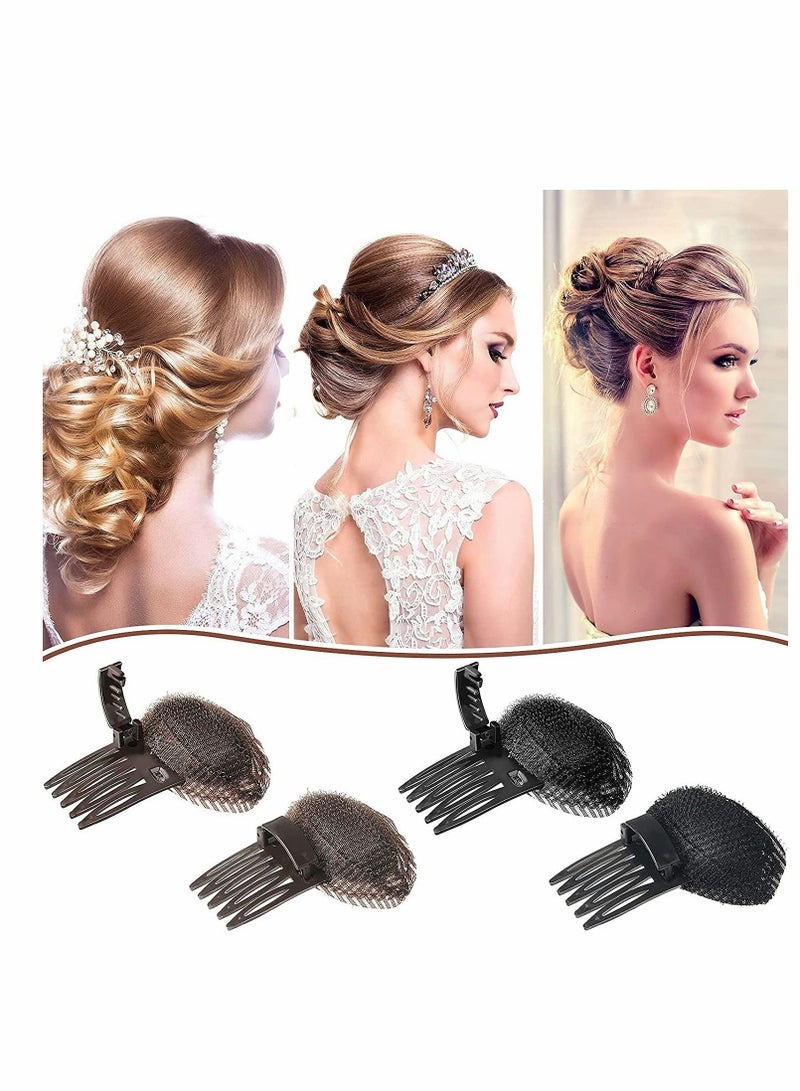 كاست ويف وسادة رأس منفوخة للشعر، 4 قطع من مشابك الشعر الرقيقة غير المرئية، وسادة تصفيف شعر الأميرة الرقيقة، مجموعة تصفيف الشعر من لوفي لزيادة قاعدة الشعر - Image 4