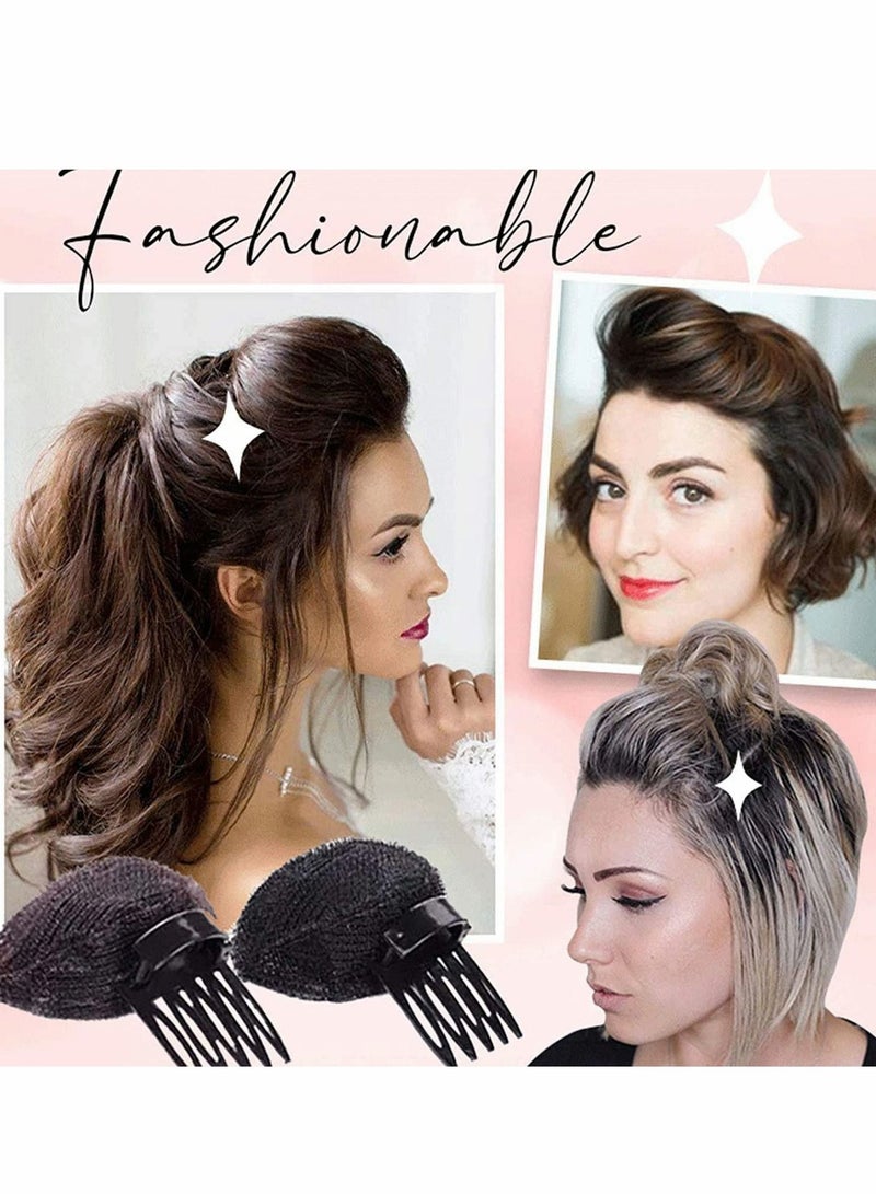 كاست ويف وسادة رأس منفوخة للشعر، 4 قطع من مشابك الشعر الرقيقة غير المرئية، وسادة تصفيف شعر الأميرة الرقيقة، مجموعة تصفيف الشعر من لوفي لزيادة قاعدة الشعر - Image 2