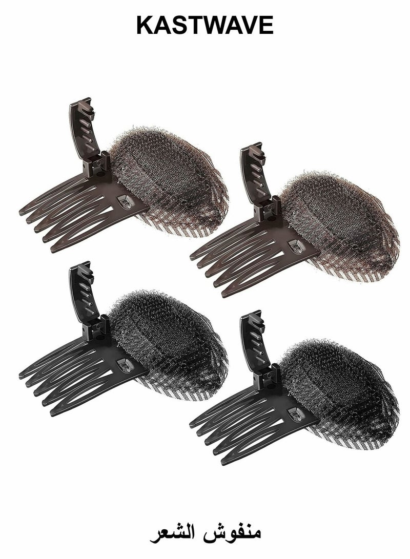 كاست ويف وسادة رأس منفوخة للشعر، 4 قطع من مشابك الشعر الرقيقة غير المرئية، وسادة تصفيف شعر الأميرة الرقيقة، مجموعة تصفيف الشعر من لوفي لزيادة قاعدة الشعر - Image 1