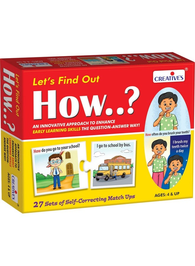 Creative's Let'S Find Out-How | Wh Question Series | Self-Correcting Match Ups Game | How Is The Part Of What, When, Where, Why, Who Series | Game For Ages 4 & Above - Image 1