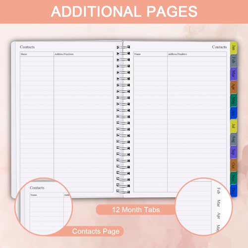 Nokingo 2026 Planner - Weekly & Monthly Planner Runs January 2026 to December 2026, 6.25" x 8.25", 12 Monthly Tabs, 14 Notes Pages, Inner Pocket, Flexible Cover with Twin-Wire Binding, Planners 2026 - Image 5