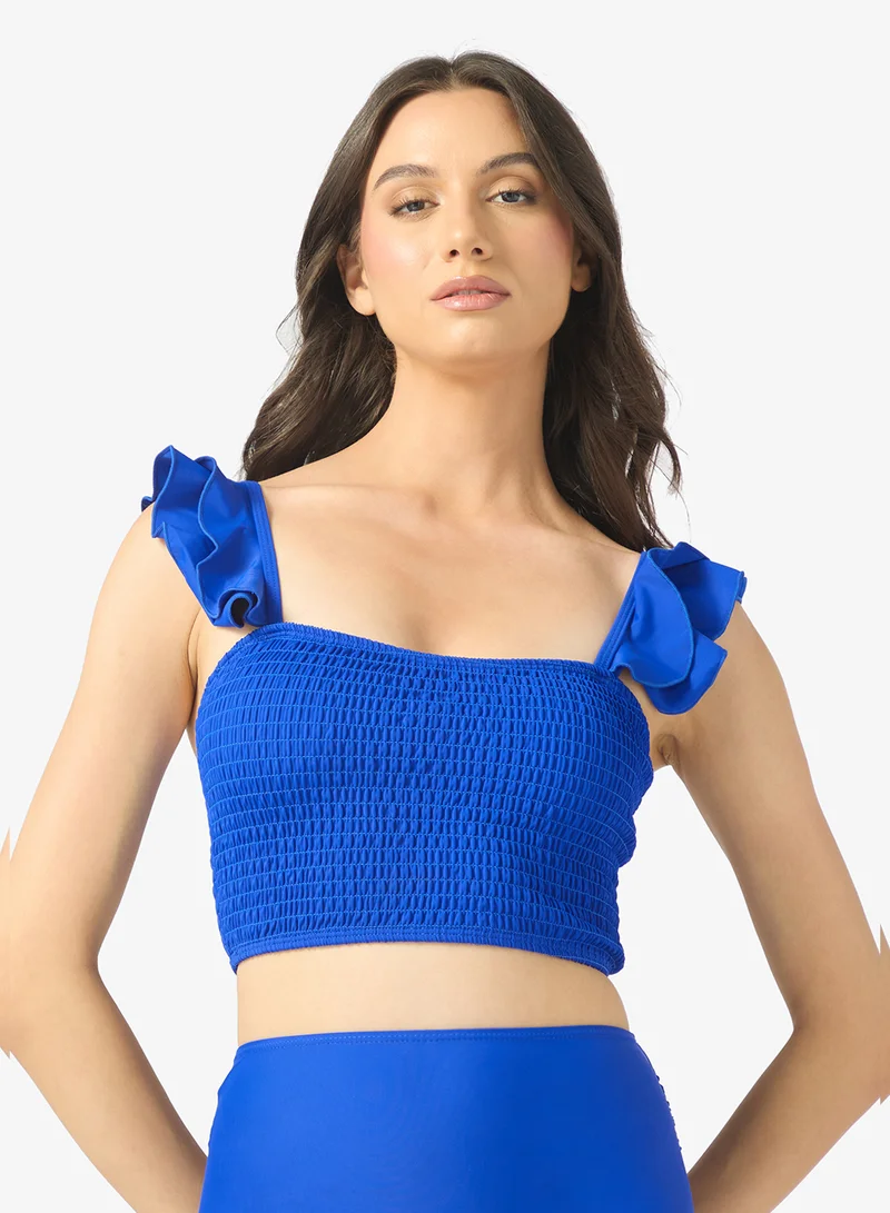 ELLA Ruffle Strap High Waisted Bikini