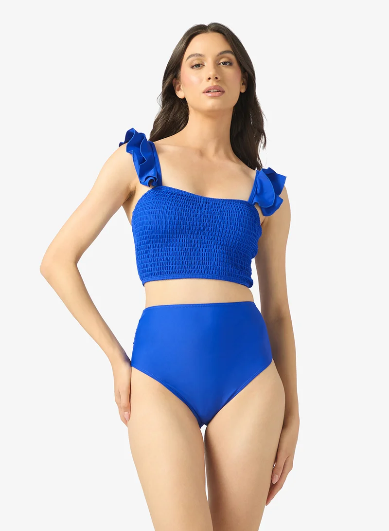 ELLA Ruffle Strap High Waisted Bikini