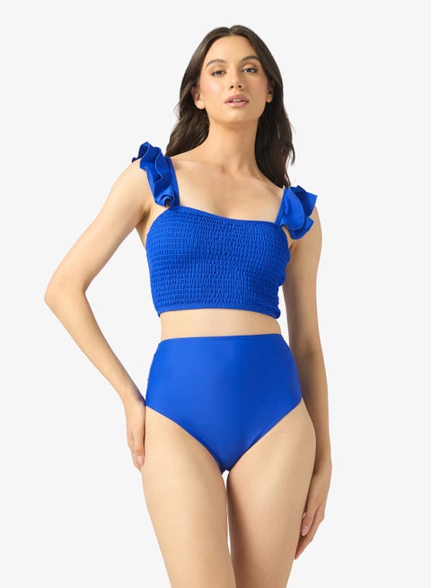Ruffle Strap High Waisted Bikini