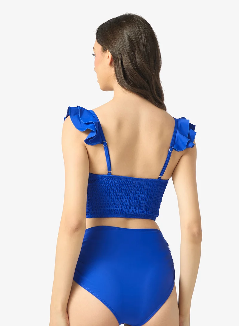 ELLA Ruffle Strap High Waisted Bikini
