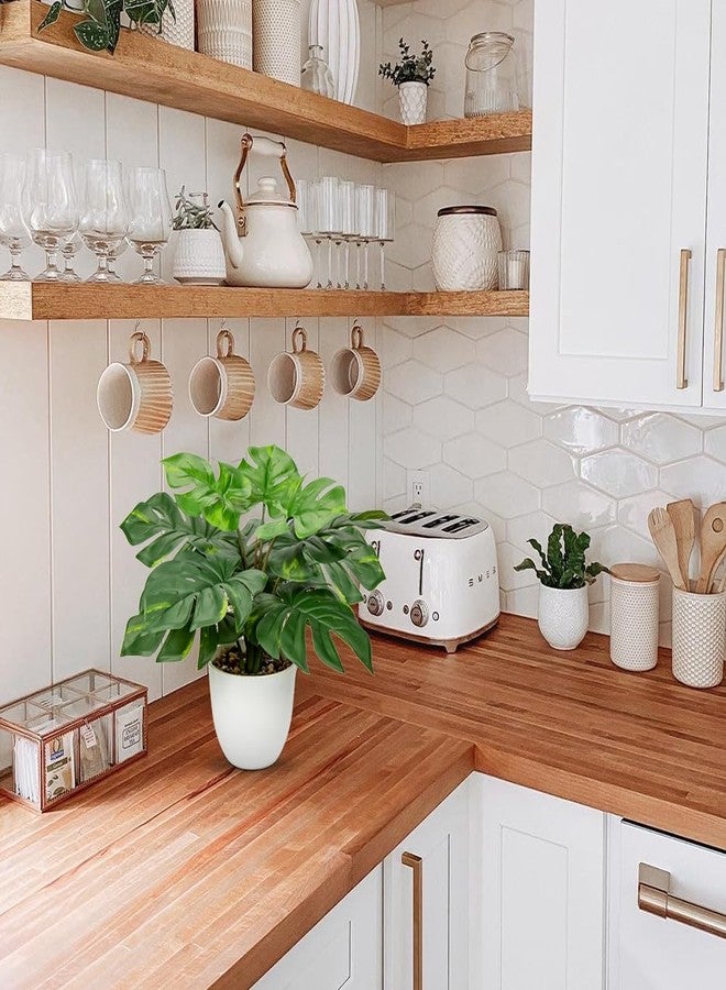 Hollyone Artificial Monstera Plant Faux Monstera Deliciosa Plant Potted Fake Tropical Plants in Pot for Indoor Outdoor Home Desk Office Garden Farmhouse Decoration - Image 4