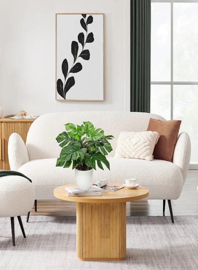 Hollyone Artificial Monstera Plant Faux Monstera Deliciosa Plant Potted Fake Tropical Plants in Pot for Indoor Outdoor Home Desk Office Garden Farmhouse Decoration - Image 3