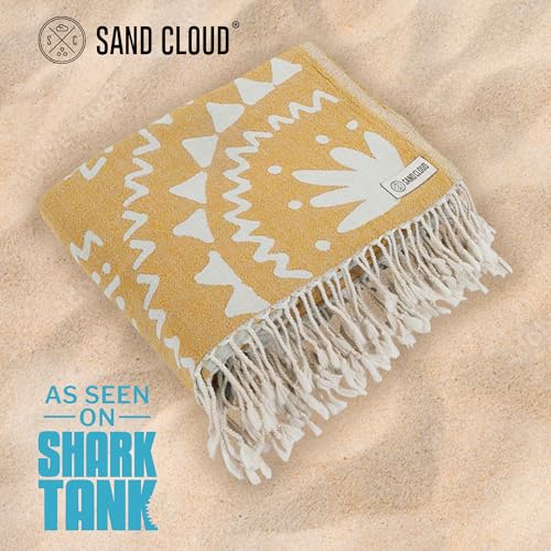 Sand Cloud Large Turkish Beach Towel - Sand Free - 100% Organic Turkish Cotton Yarn - Quick Dry Towel for Beach, Picnic Blanket or Throw - As Seen on Shark Tank - Boho Honey XL - Image 2
